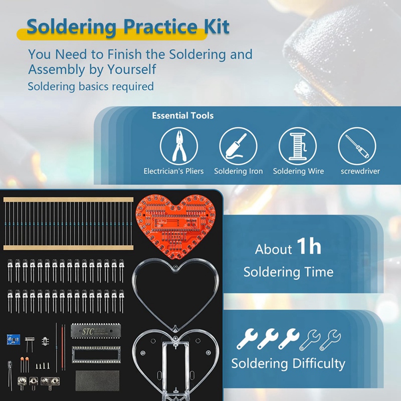 ●Soldering Practice Kit, Heart - Electronics Project Kit review and price